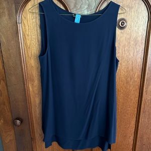 Eileen Fisher Silk Georgette Crepe Ballet Neck Tank